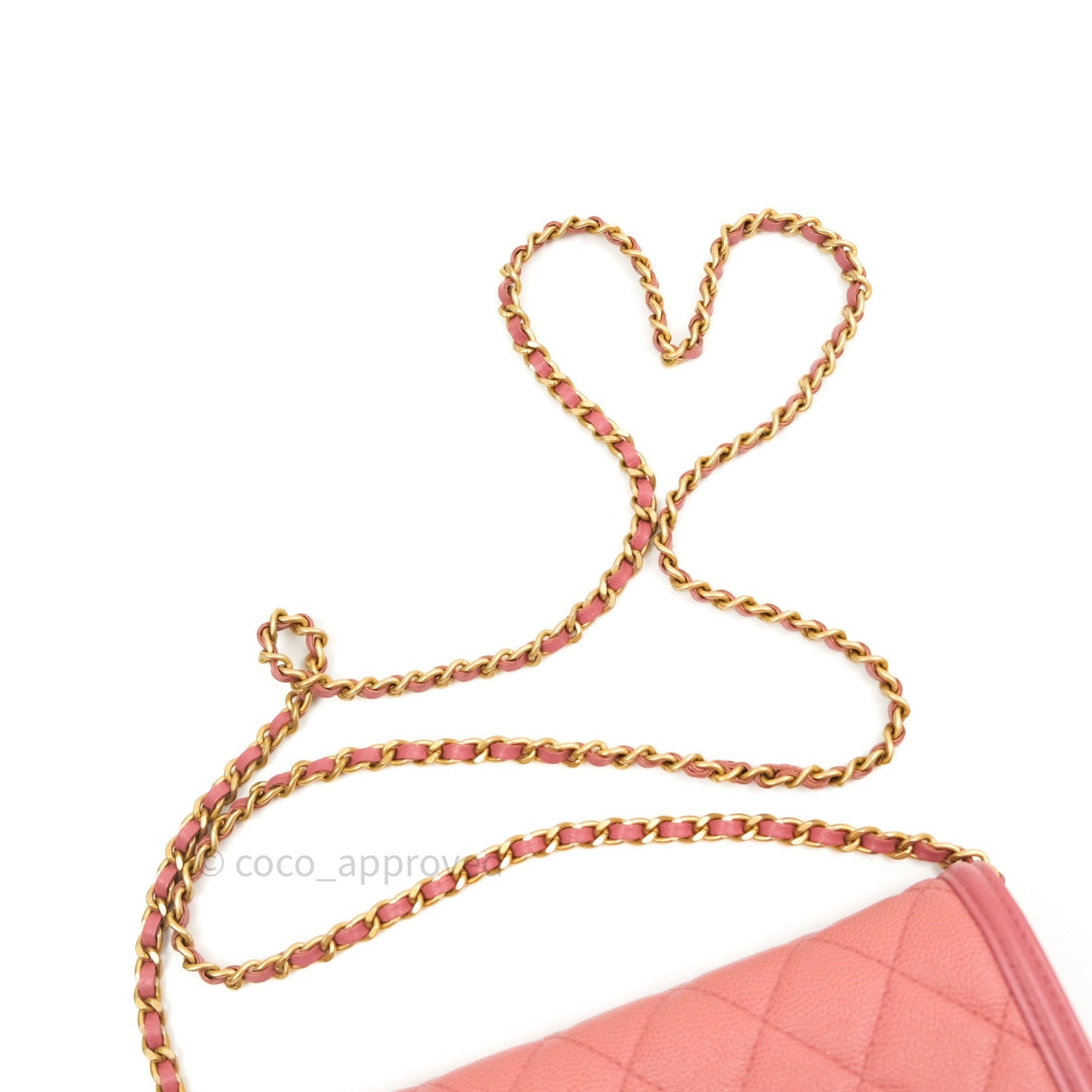 Chanel Filigree Wallet on Chain WOC Pink Caviar Gold Hardware