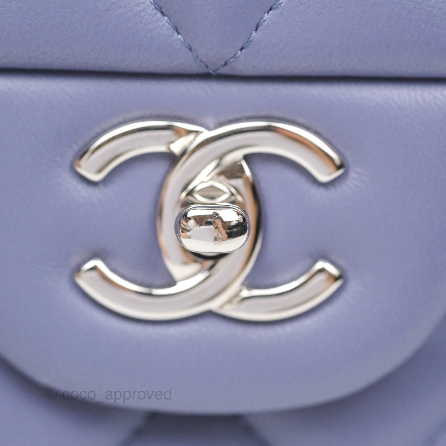 Chanel Jumbo Double Flap Lavender Blue Lambskin Silver Hardware⁣⁣