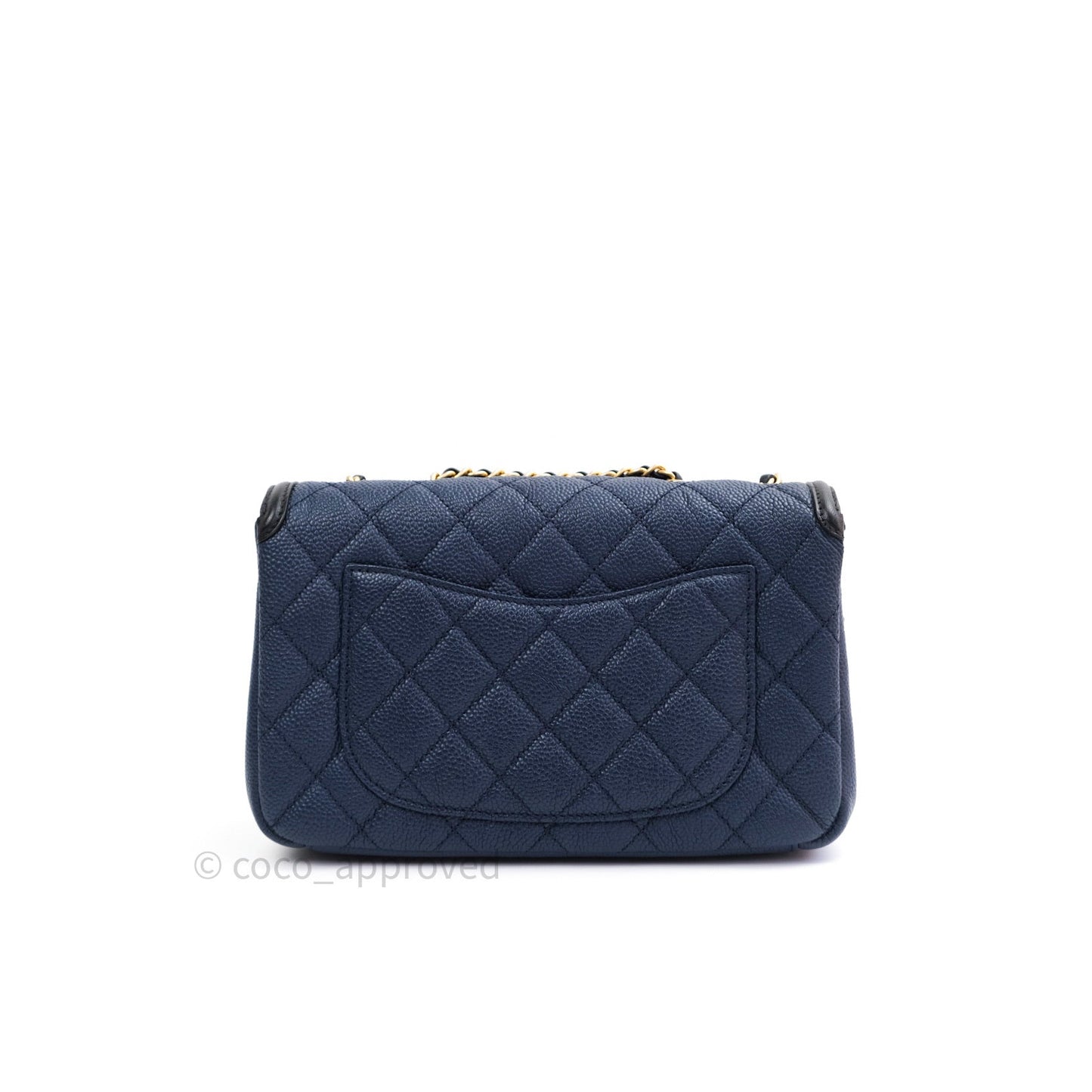 Chanel Caviar Quilted Small CC Filigree Flap Navy Black