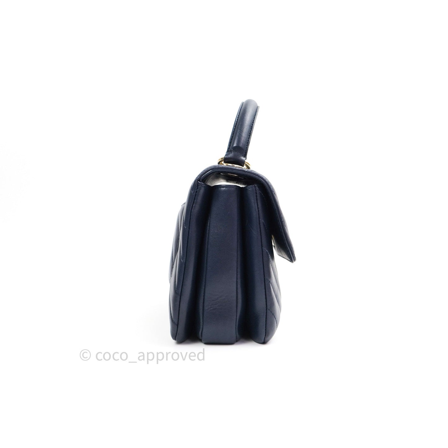 Chanel Trendy CC Small Chevron Navy Lambskin Gold Hardware