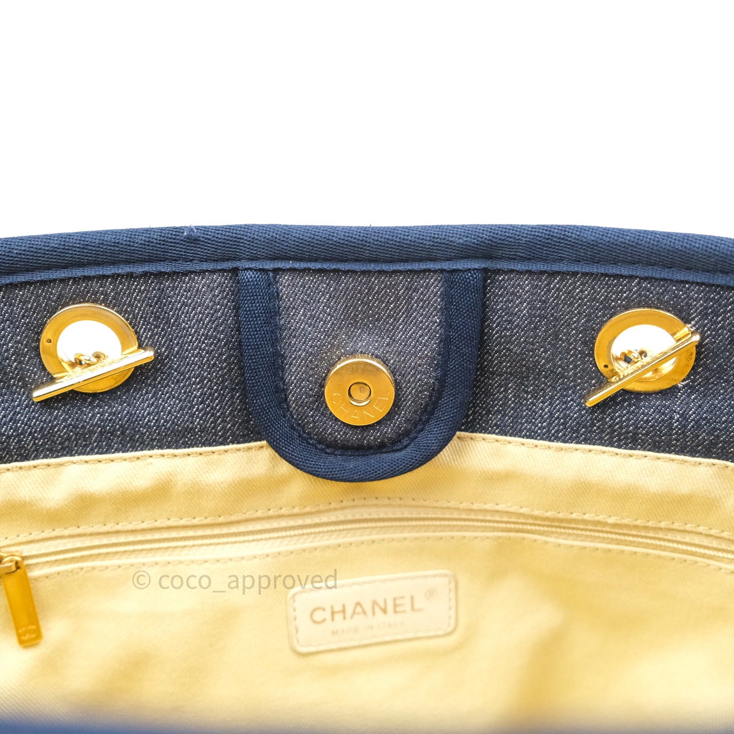 Chanel Denim Deauville Medium Tote Blue