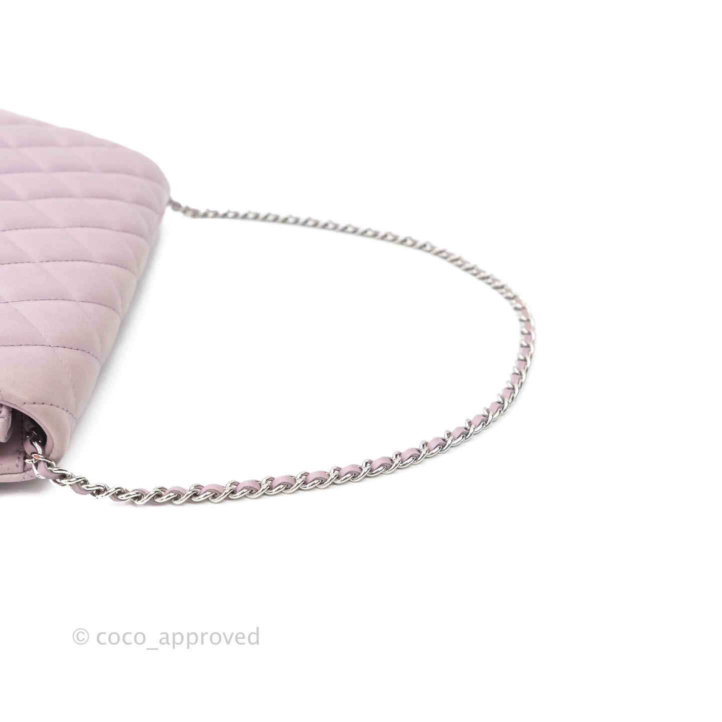 Chanel Quilted Clutch with Chain Lilac Pink Lambskin Silver Hardware