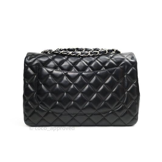 Chanel Jumbo Single Flap Black Lambskin Silver Hardware⁣⁣