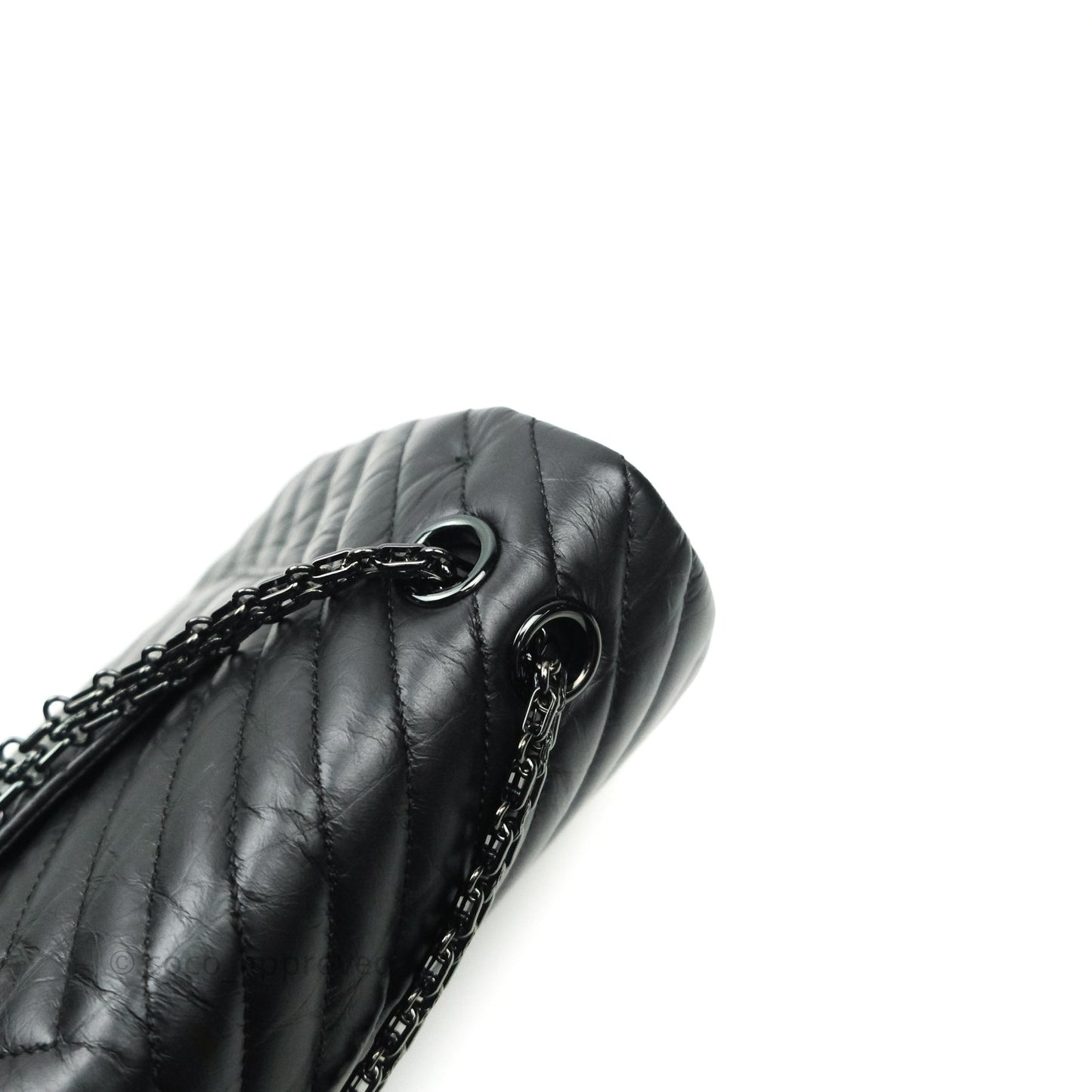 Chanel Reissue Chevron Aged Calfskin So Black Hardware 226