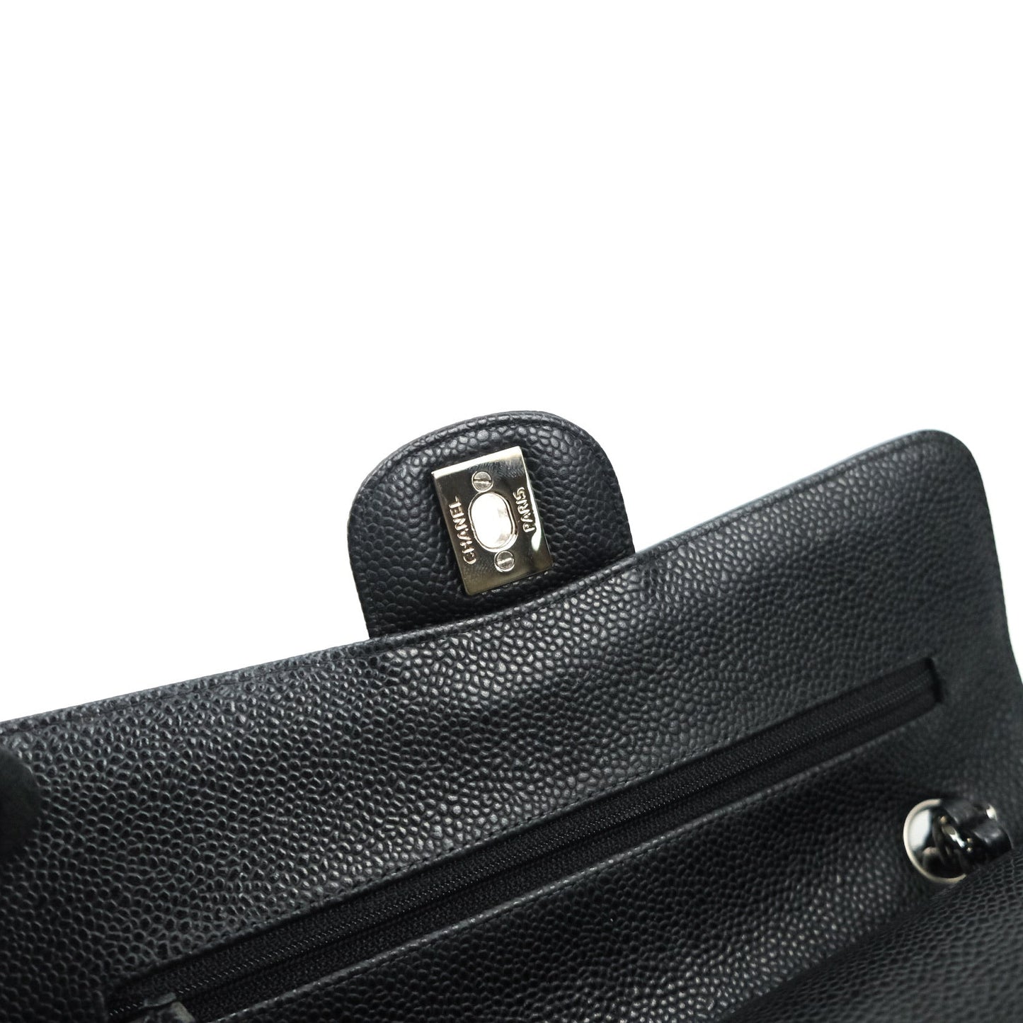 Chanel Classic Small S/M Flap Black Caviar Silver Hardware