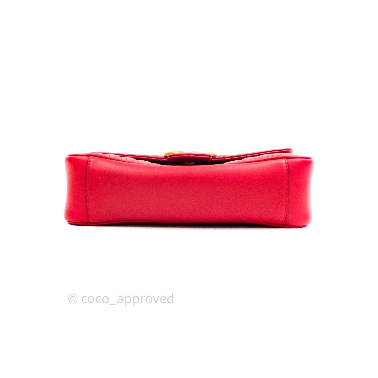 Gucci Small Marmont Red Calfskin Gold Hardware