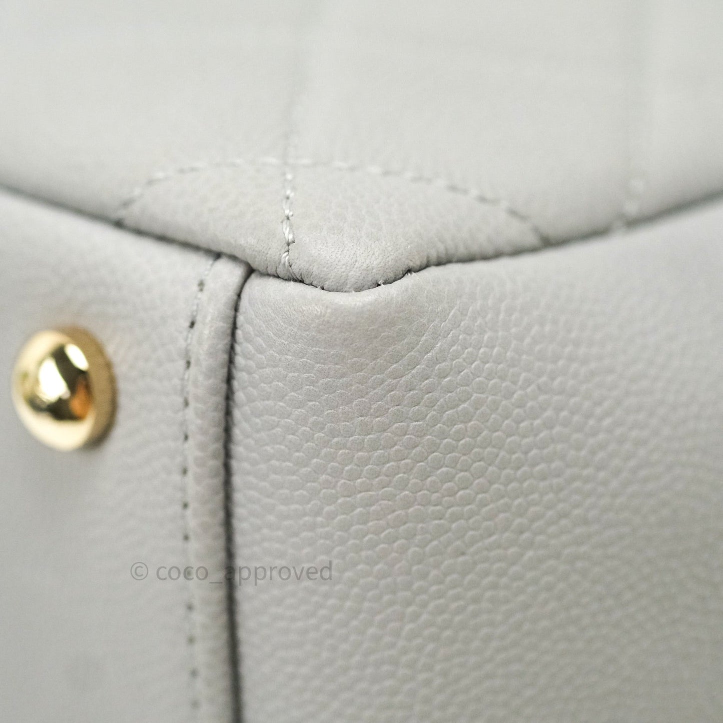 Chanel Caviar Quilted Small Business Affinity Flap Grey Light Gold Hardware