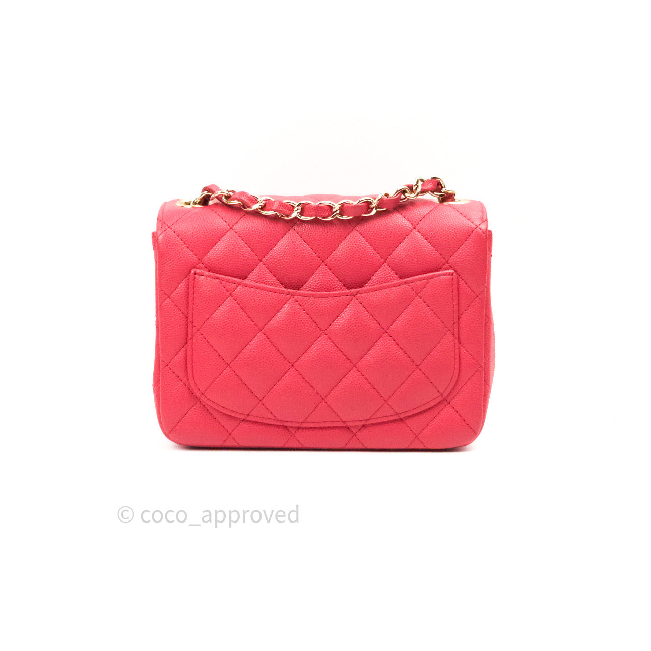 Chanel Mini Square Pink Caviar Gold Hardware 17C