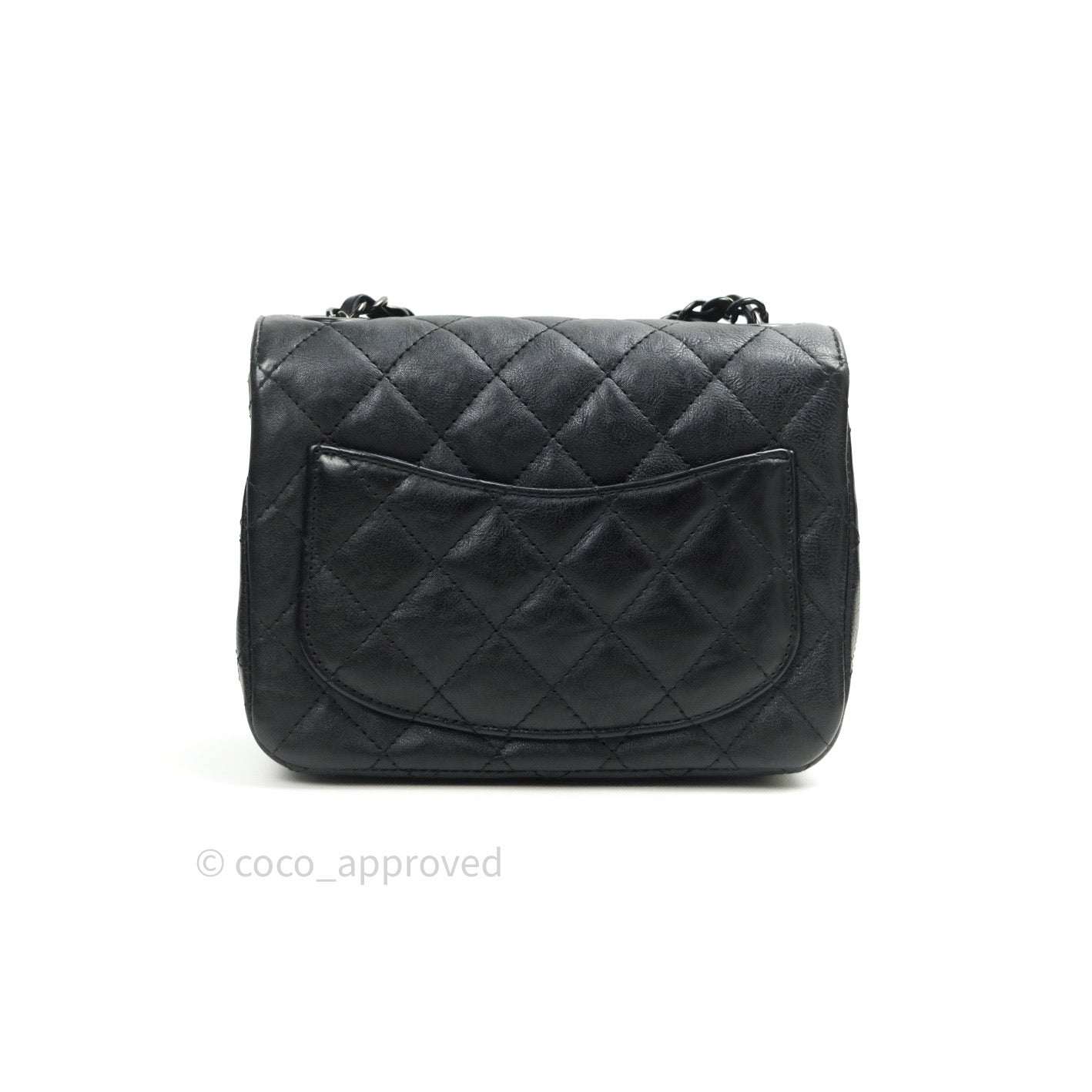 Chanel Quilted Mini Square Flap So Black Crumpled Calfskin