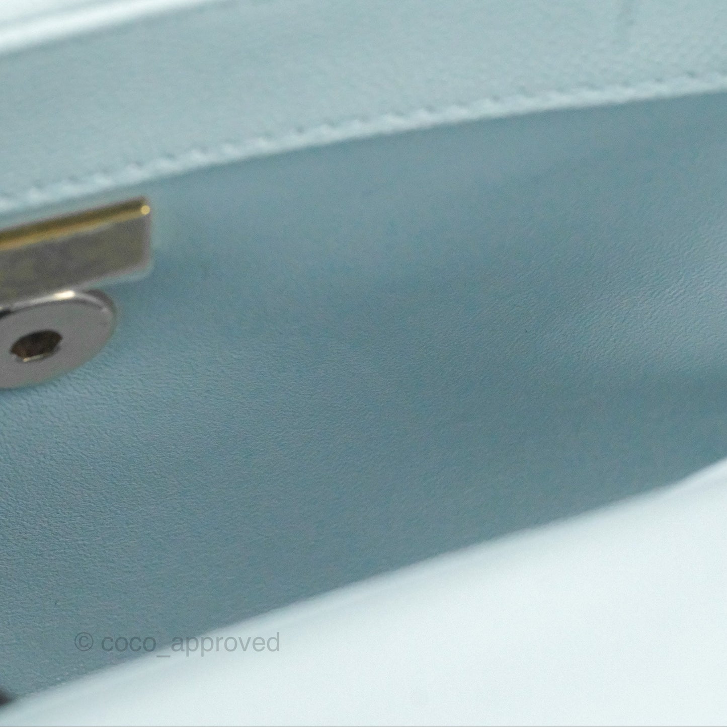 Chanel Small Coco Handle Blue Caviar Gold Hardware