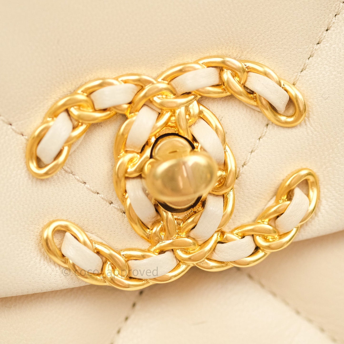 Chanel 19 Small Beige Goatskin Mixed Hardware