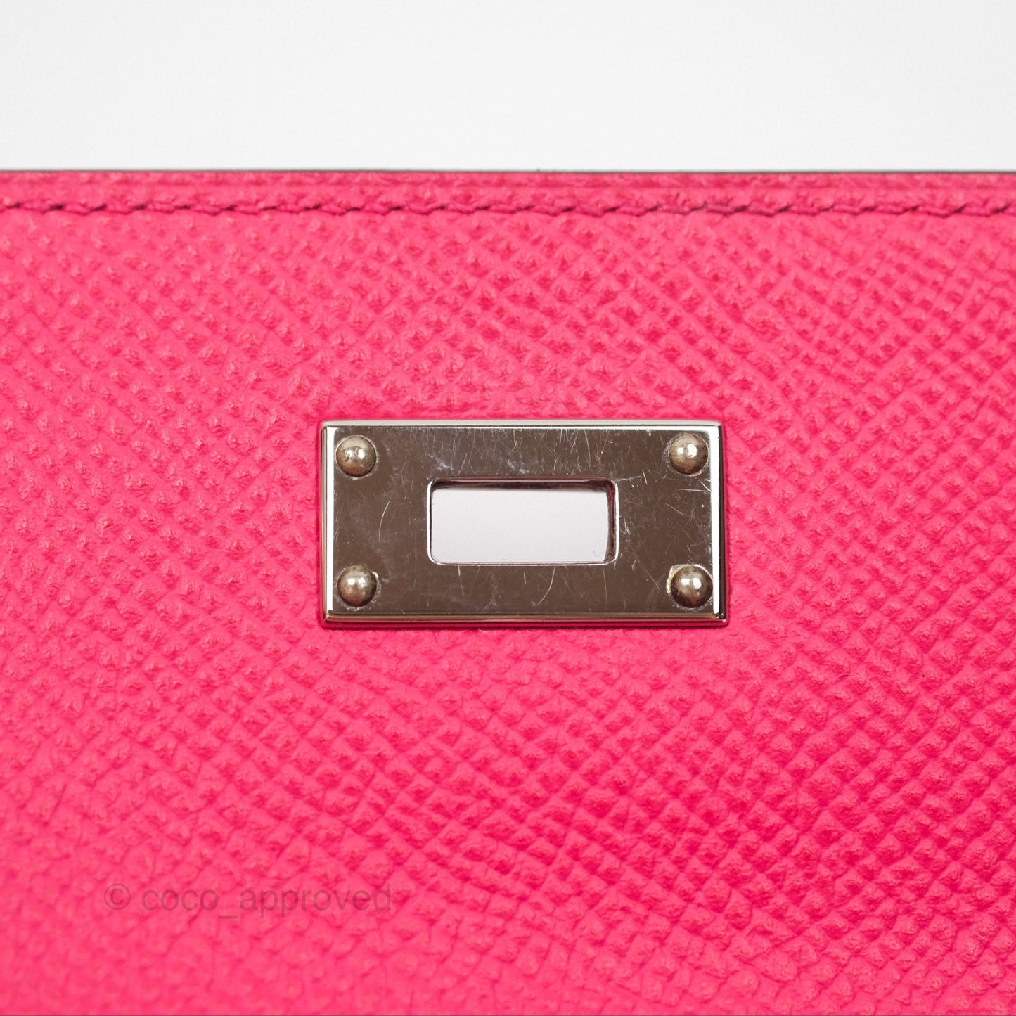 Hermès Small Kelly Wallet Rose Extreme I6 Epsom Palladium Hardware