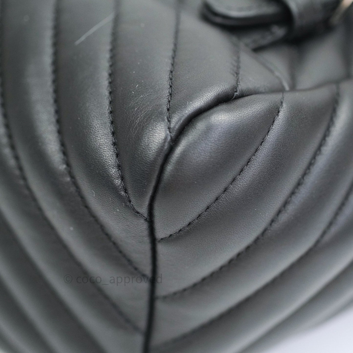 Chanel Calfskin Chevron Small Urban Spirit Backpack Black Silver Hardware