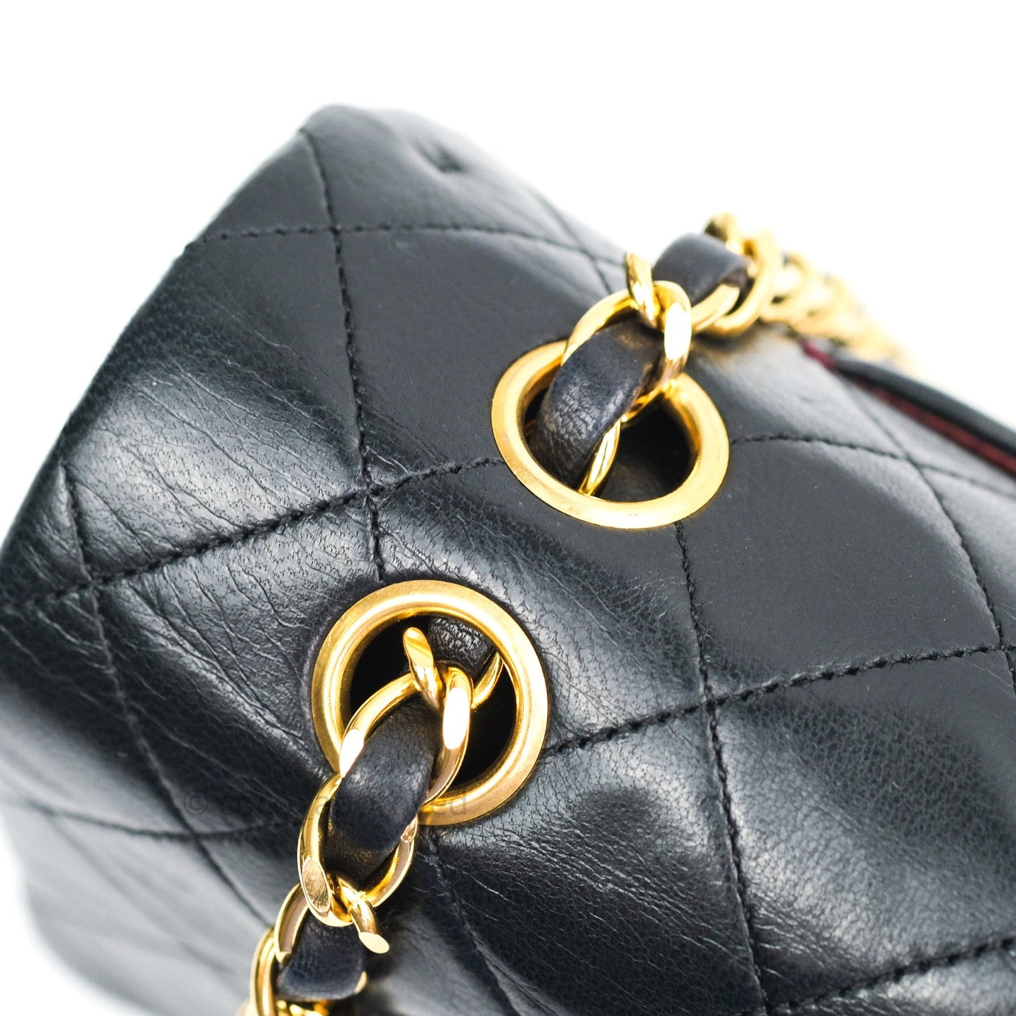Chanel Classic Vintage M/L Medium Double Flap Bag Black Lambskin 24K Gold Hardware