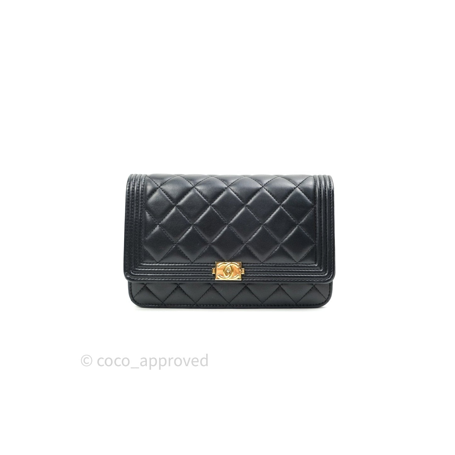 Chanel Boy Wallet on Chain WOC Black Lambskin Gold Hardware