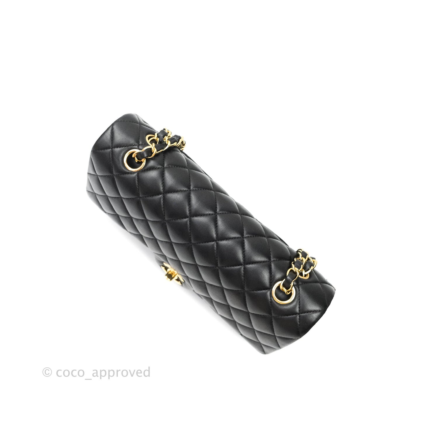 Chanel Classic M/L Medium Double Flap Bag Black Lambskin Gold Hardware