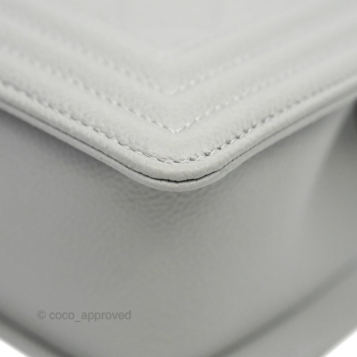 Chanel Small Boy Grey Caviar Gold Hardware