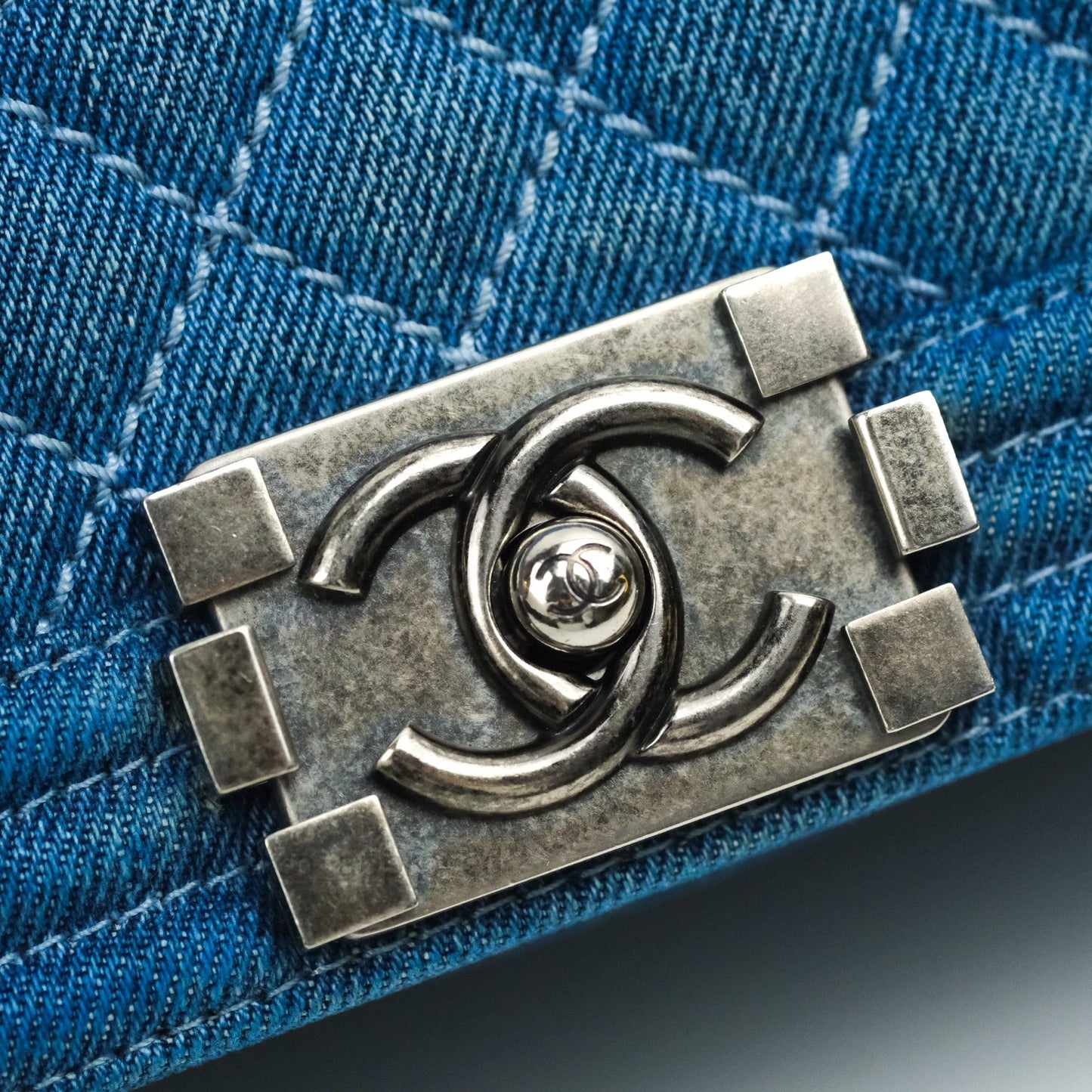 Chanel Boy Quilted Medium Denim Ruthenium Hardware