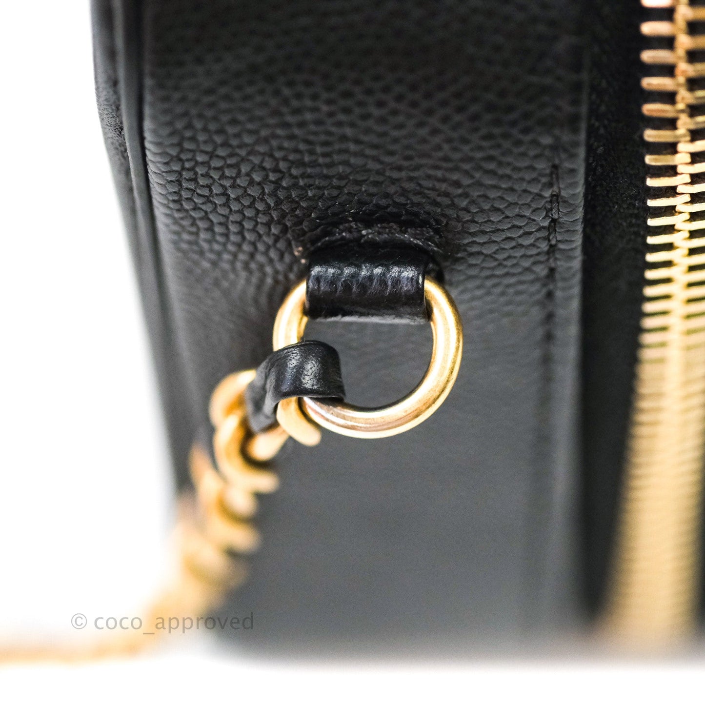 Chanel Quilted Small CC Filigree Vanity Case Black Caviar