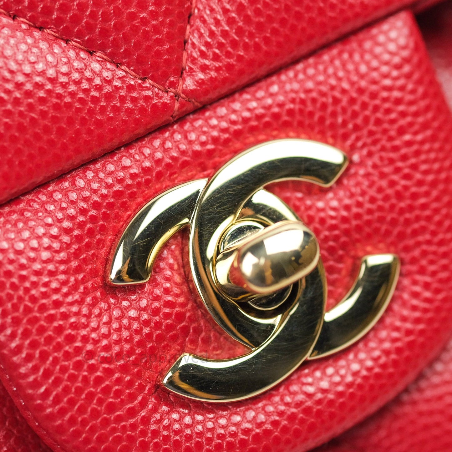 Chanel Classic Small S/M Flap Red Caviar Gold Hardware 19B