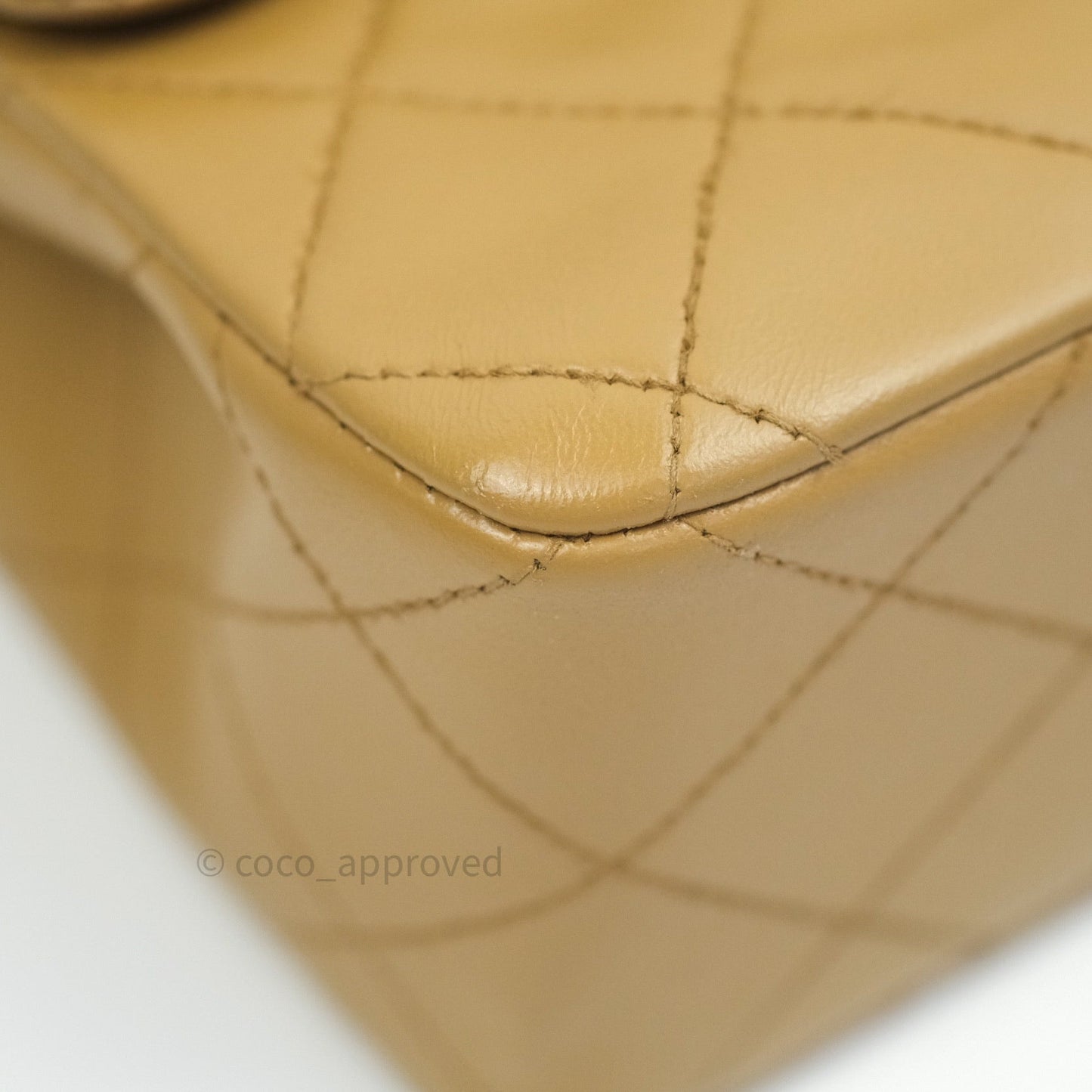 Chanel Classic Vintage Small S/M Flap Beige Lambskin 24K Gold Hardware