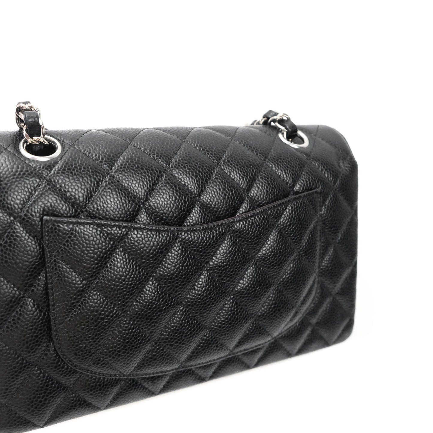 Chanel Classic Small S/M Flap Black Caviar Silver Hardware