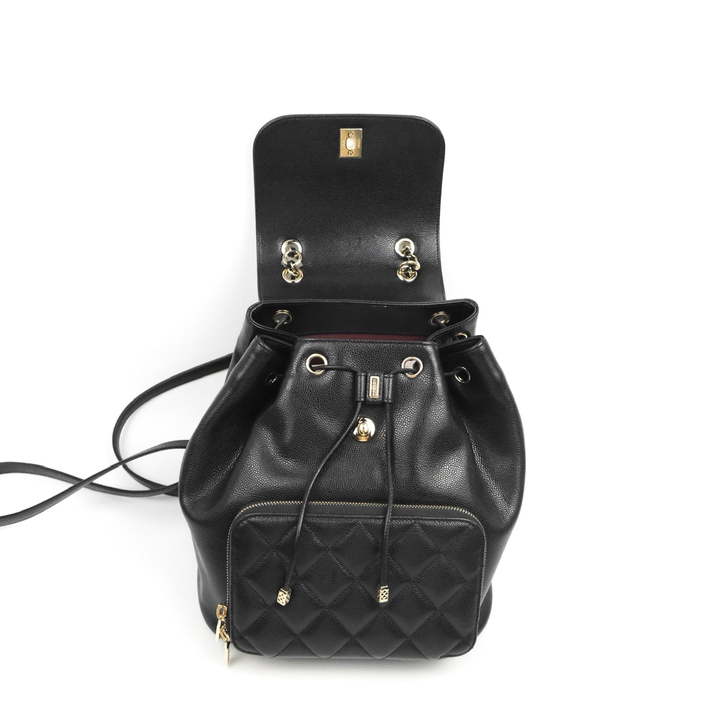 Chanel Quilted Business Affinity Backpack Black Caviar Gold Hardware
