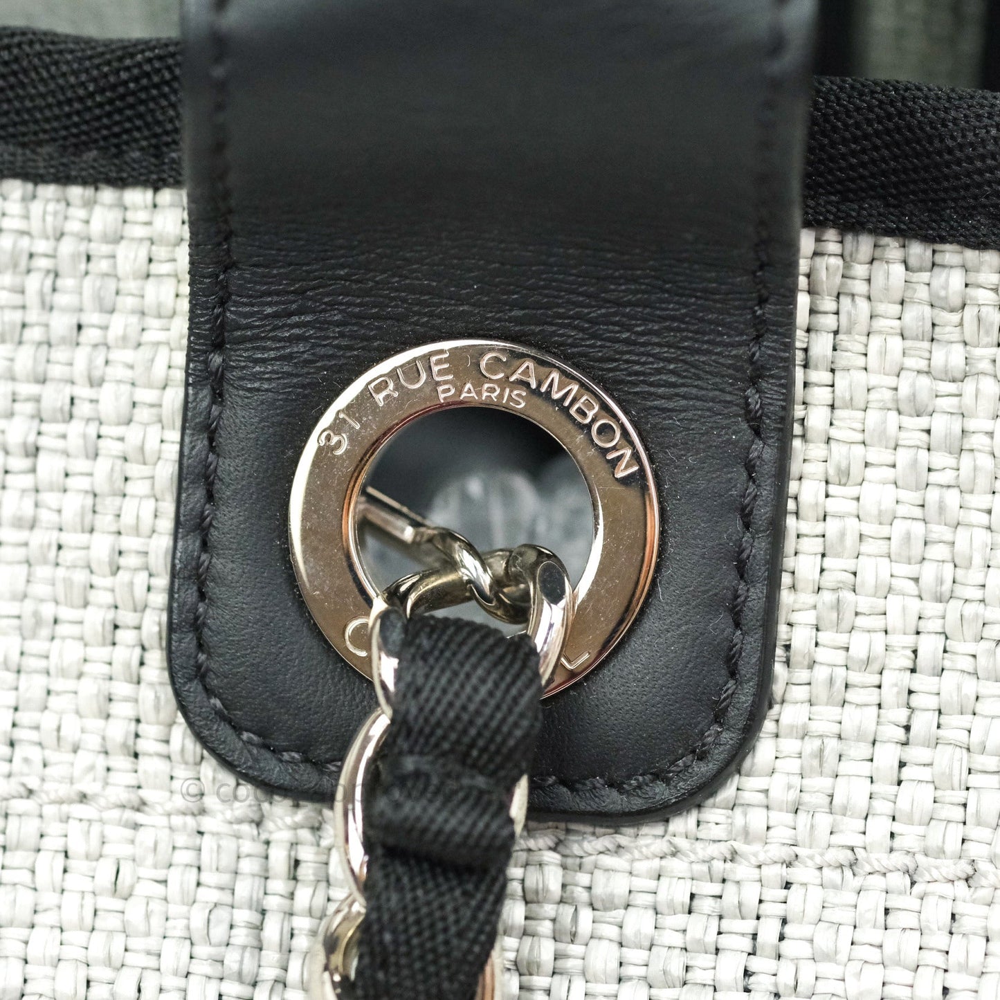 Chanel Canvas Large Deauville Tote Light Grey