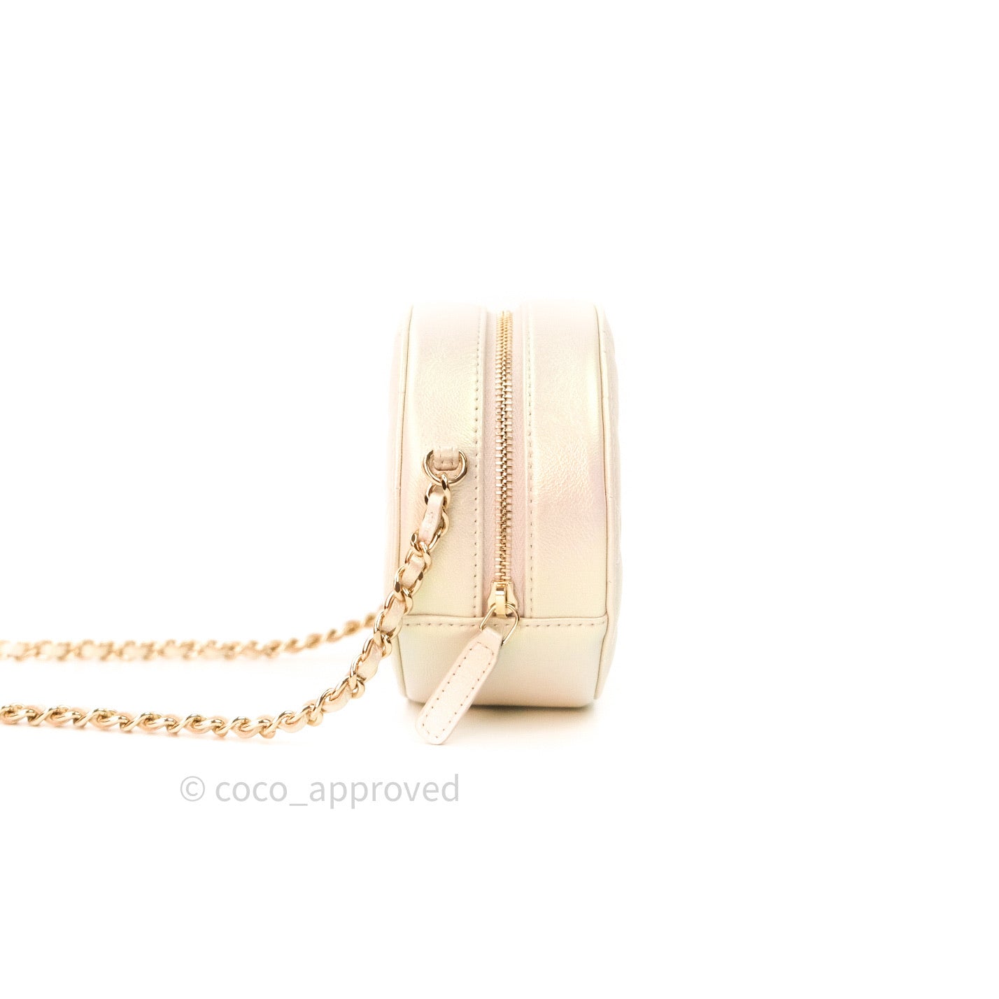 Chanel Round Circle Bag Iridescent Ivory Gold Hardware 20A