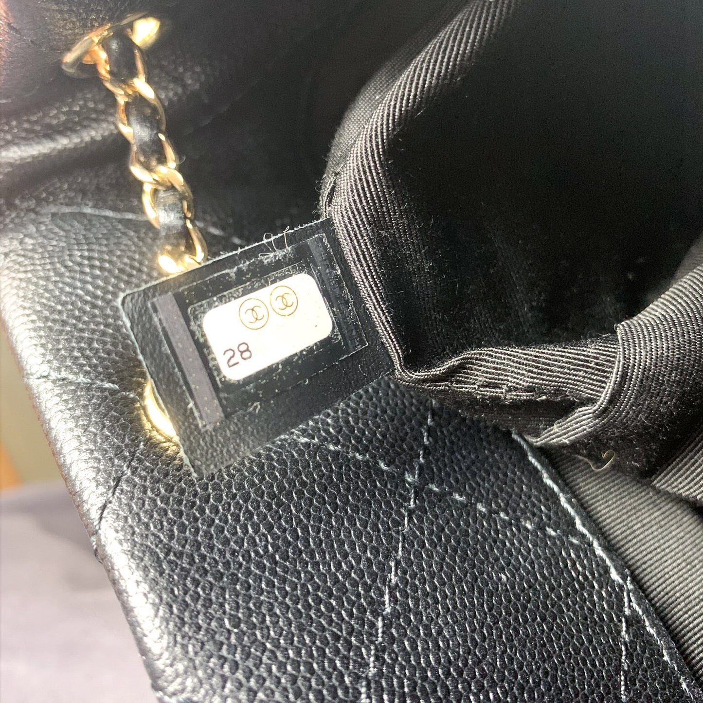 Chanel Caviar Quilted Rolled Up Bucket Drawstring Bag Black Gold Hardware