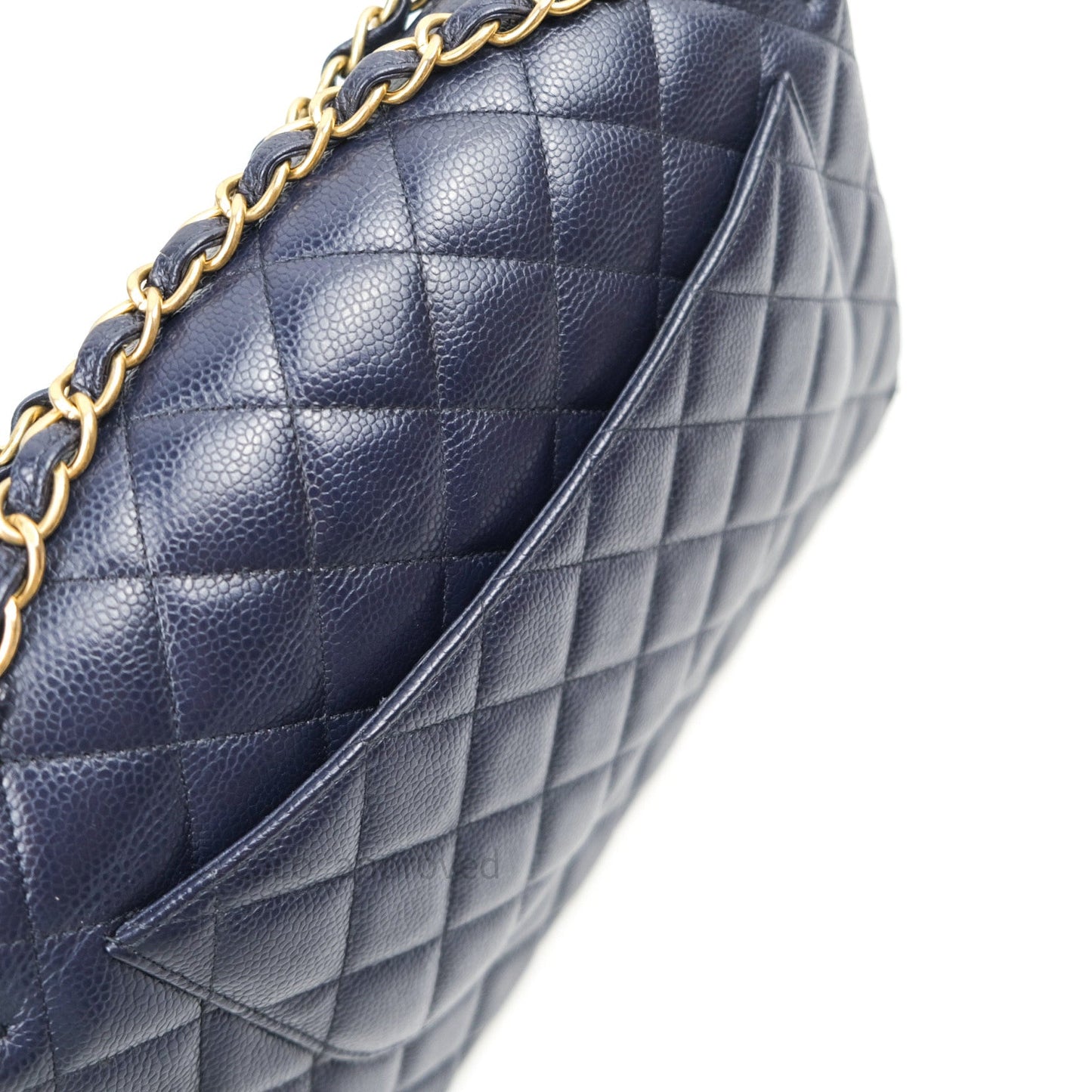 Chanel Jumbo Double Flap Navy Caviar Gold Hardware⁣⁣