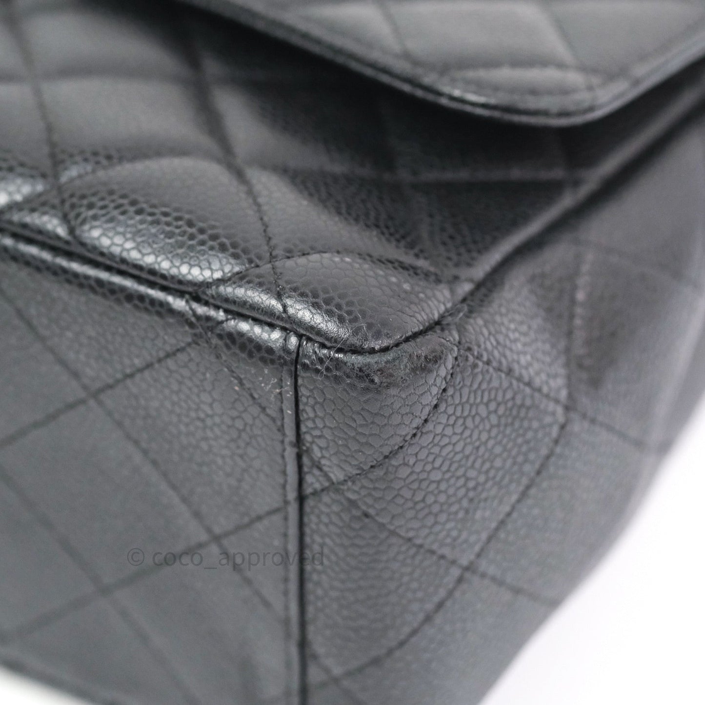 Chanel Classic Maxi Single Flap Quilted Black Caviar Silver Hardware