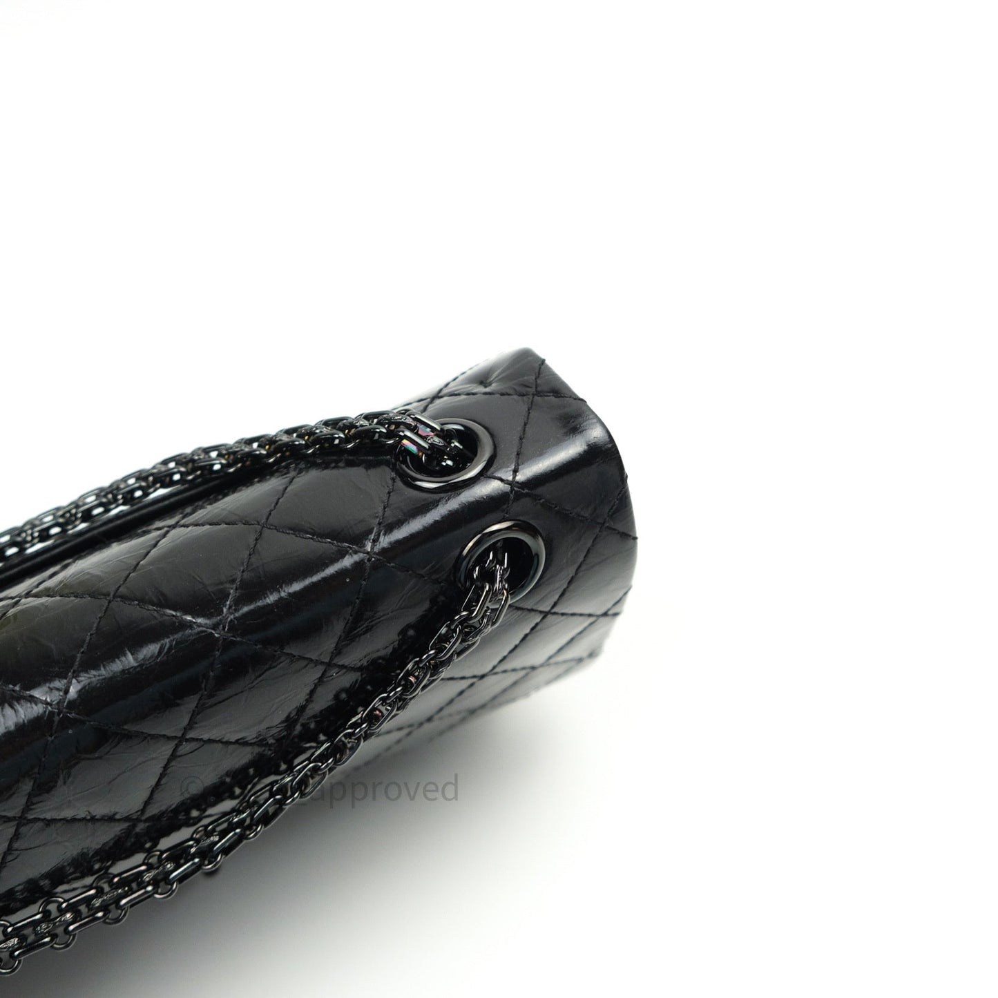 Chanel 2.55 Reissue Glazed Calfskin So Black 225 Black Hardware