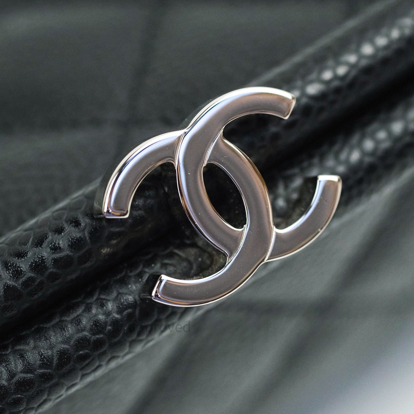 Chanel Quilted Timeless Kisslock Clutch Black Caviar Silver Hardware