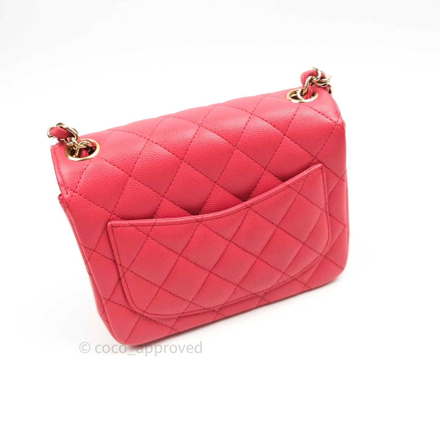 Chanel Mini Square Pink Caviar Gold Hardware 17C