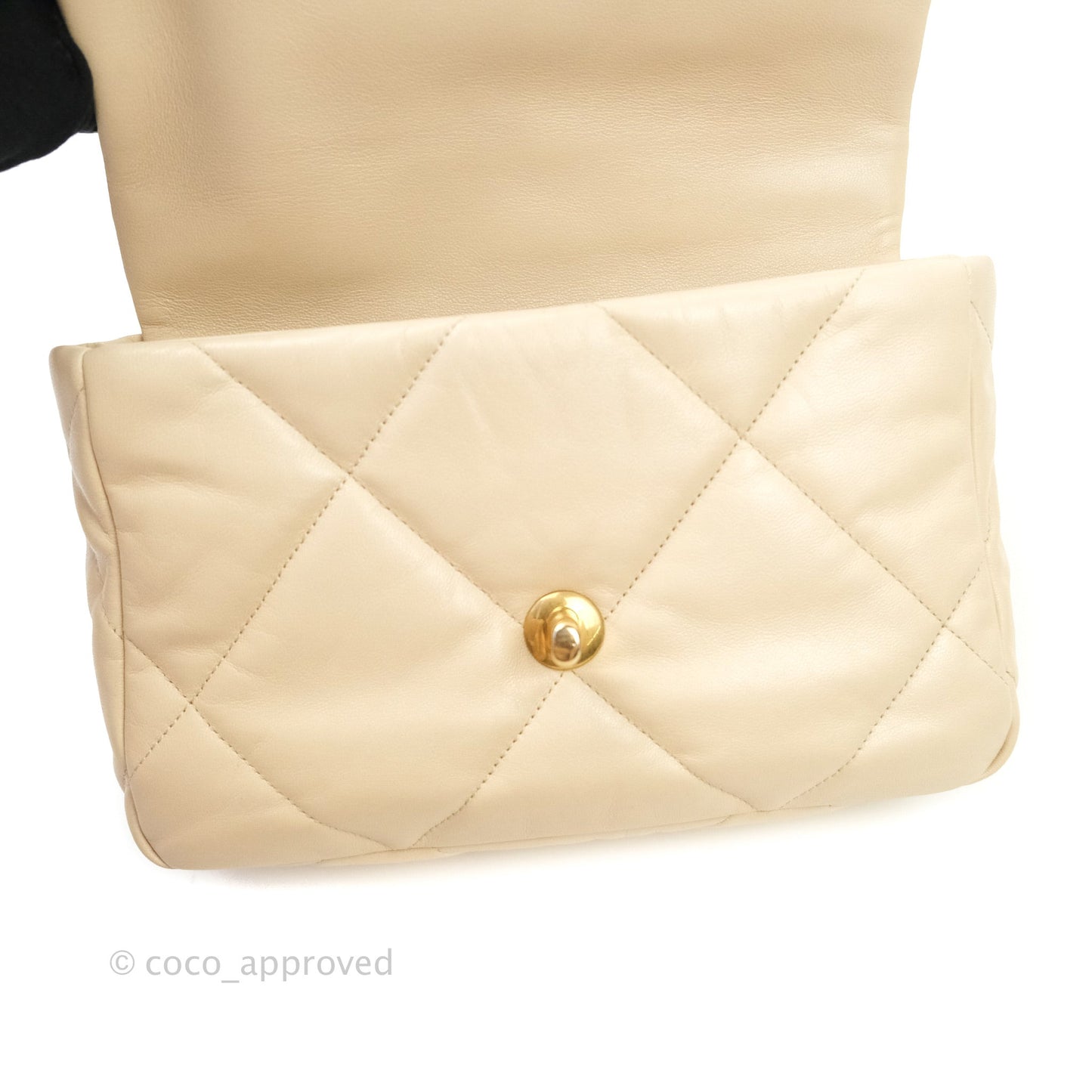 Chanel 19 Small Beige Goatskin Mixed Hardware