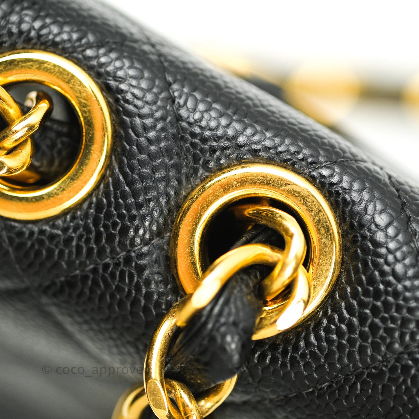 Chanel Classic Vintage Jumbo Single Flap Black Caviar 24K Gold Hardware