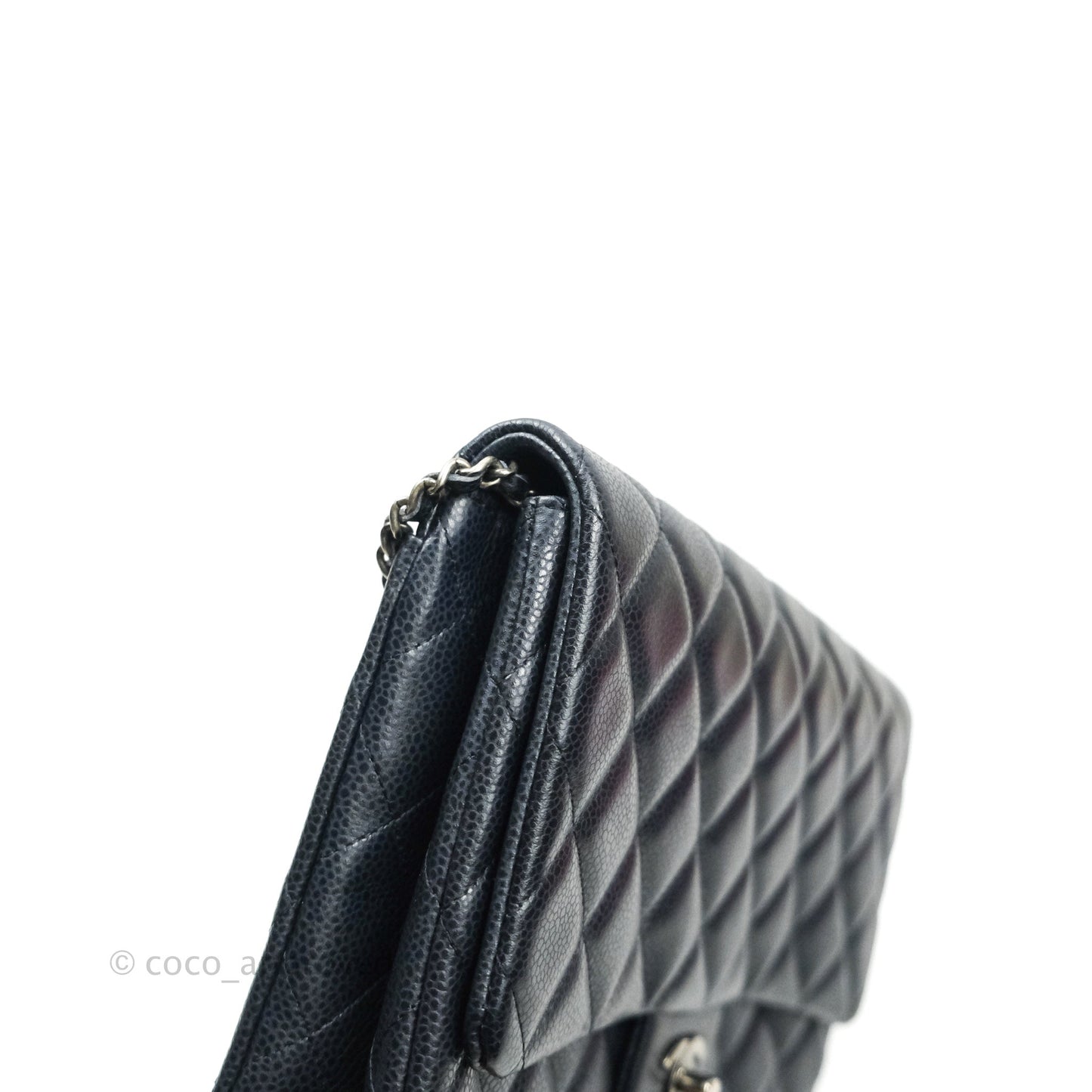 Chanel Quilted Clutch with Chain Dark Navy Ruthenium Hardware
