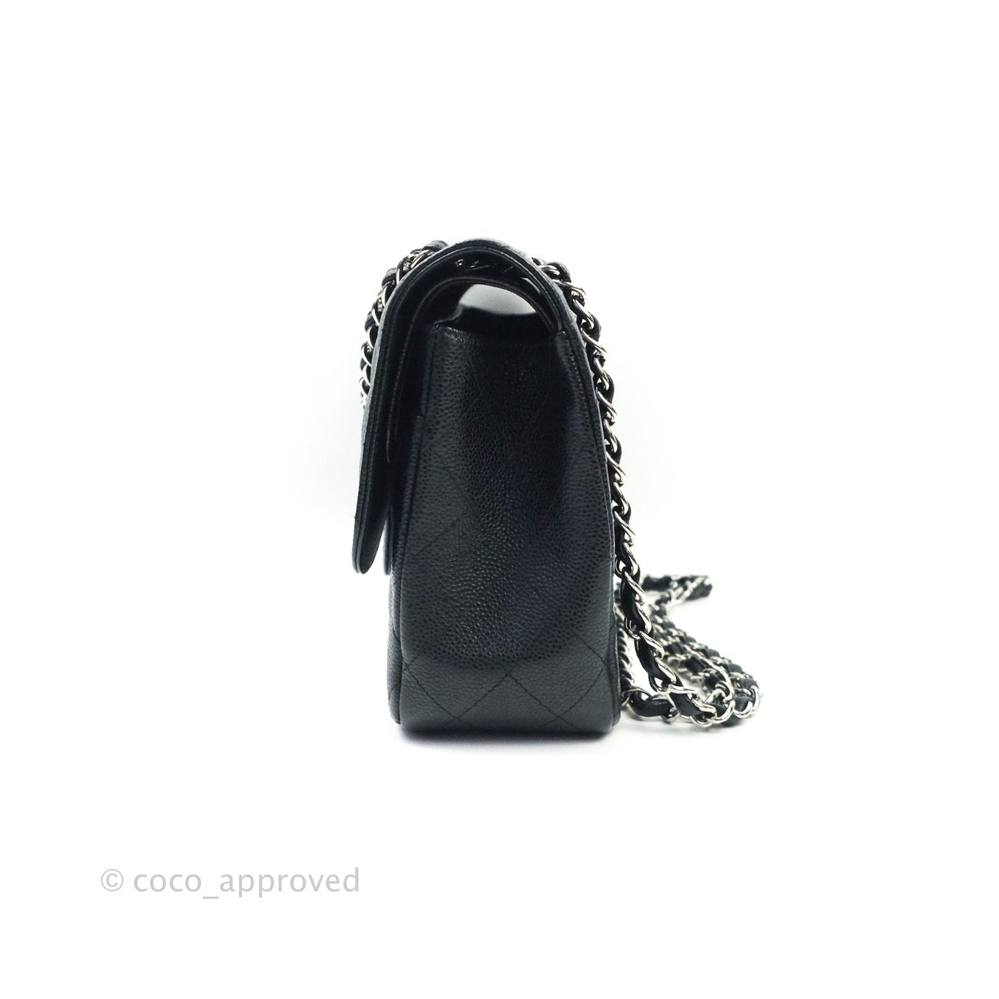 Chanel Classic Jumbo Double Flap Black Caviar Silver Hardware⁣⁣