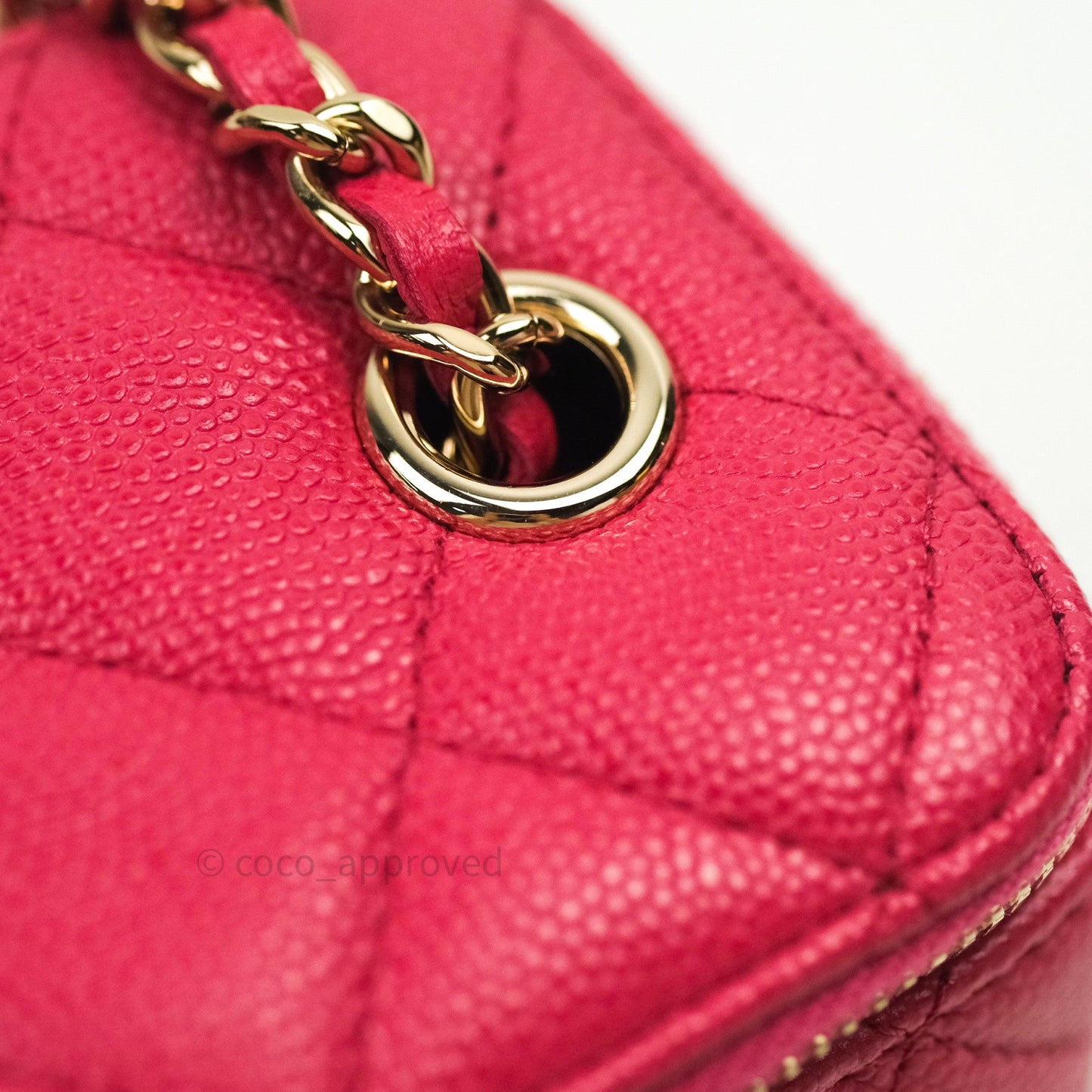 Chanel Mini Vanity Classic With Chain Pink Caviar Gold Hardware