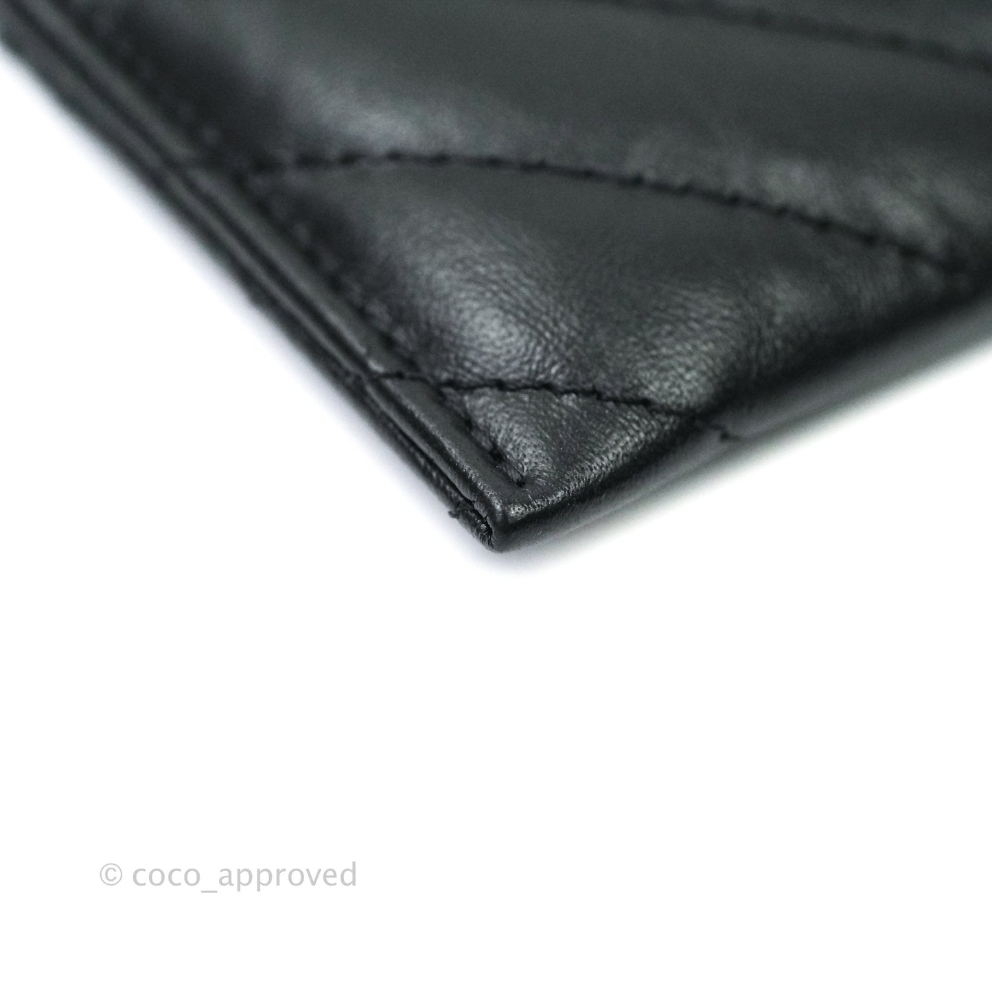 Chanel So Black Chevron Reissue Aged Calfskin Flat Card Holder