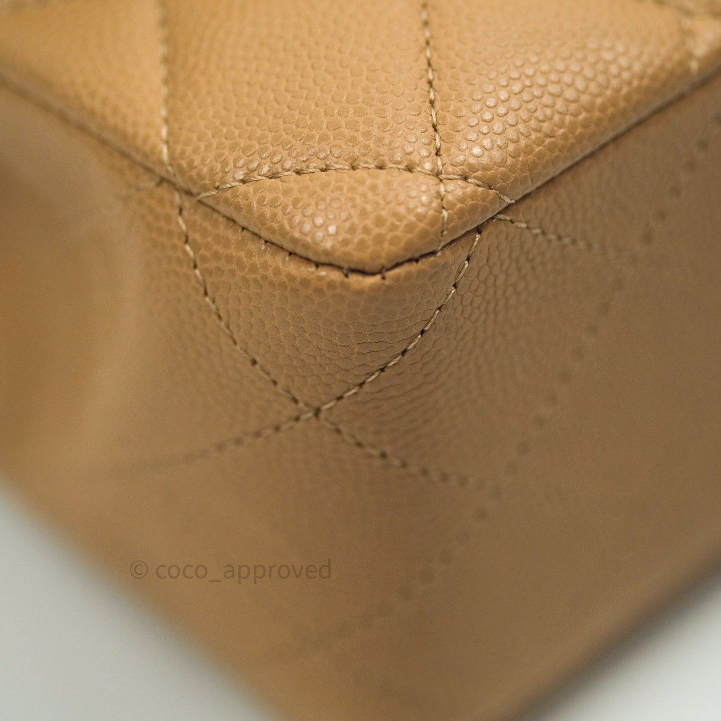 Chanel Quilted M/L Medium Double Flap Dark Beige Gold Hardware 19B