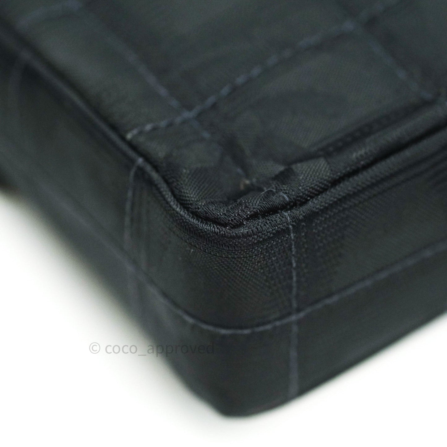 Chanel Denim So Black Camellia Clutch With Chain