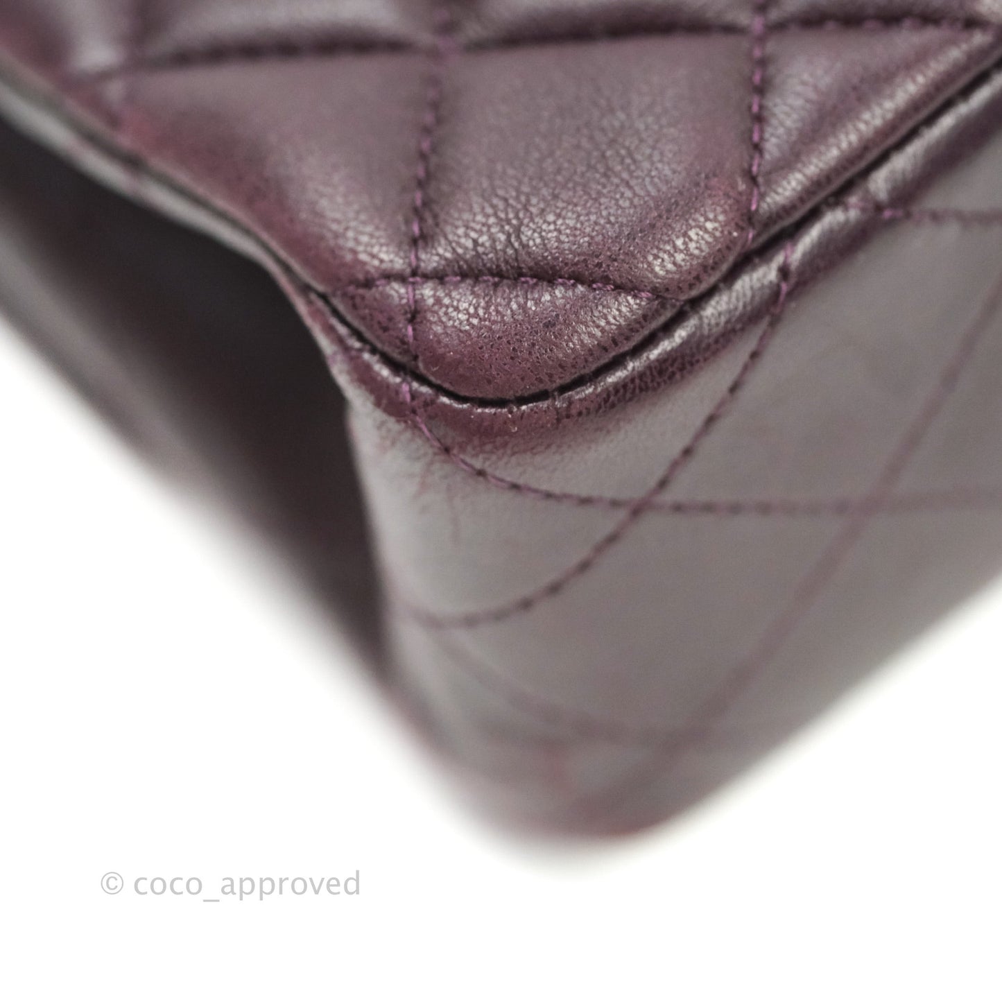 Chanel Quilted Mini Rectangular Purple Lambskin Silver Hardware