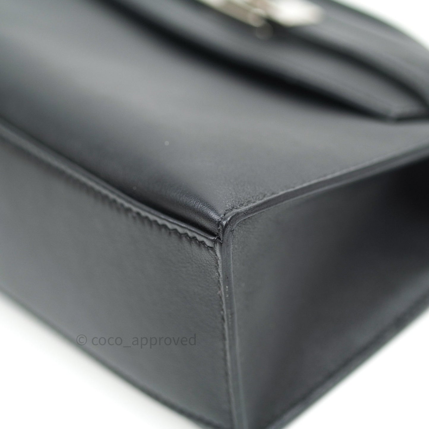 Hermès Kelly Pochette Clutch Black Swift Palladium Hardware