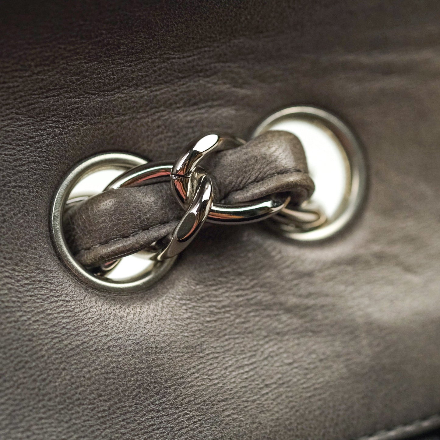 Chanel Jumbo Single Flap Grey Lambskin Silver Hardware⁣⁣
