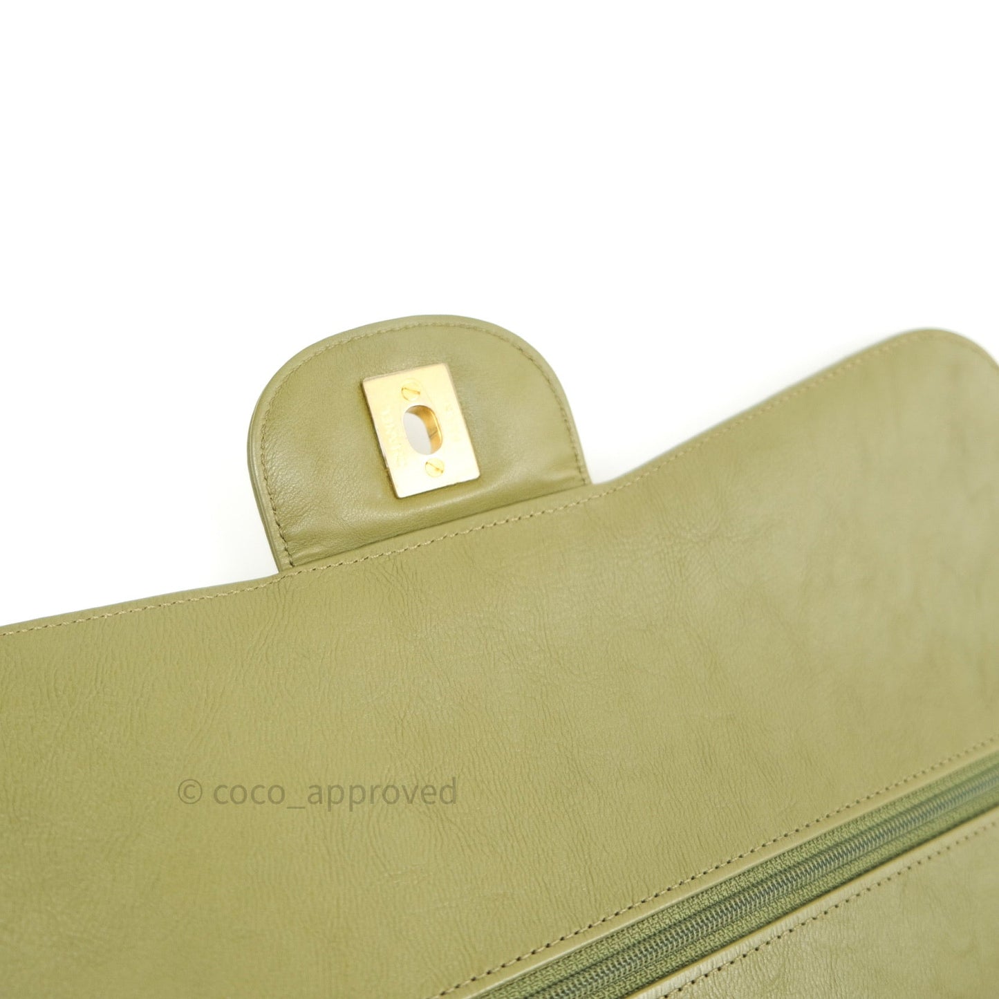 Chanel Jumbo Double Flap Khaki Calfskin Gold Hardware⁣⁣ 17C