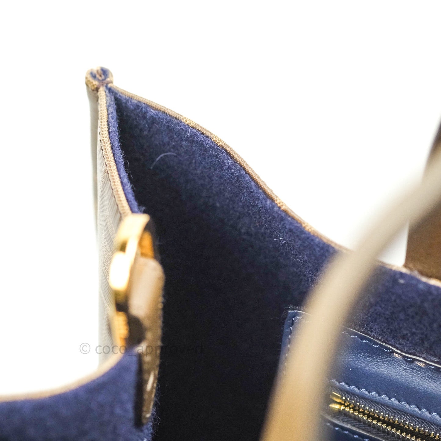 Fendi Zucca Coated Canvas Mania Shopping Tote Tobacco Blue