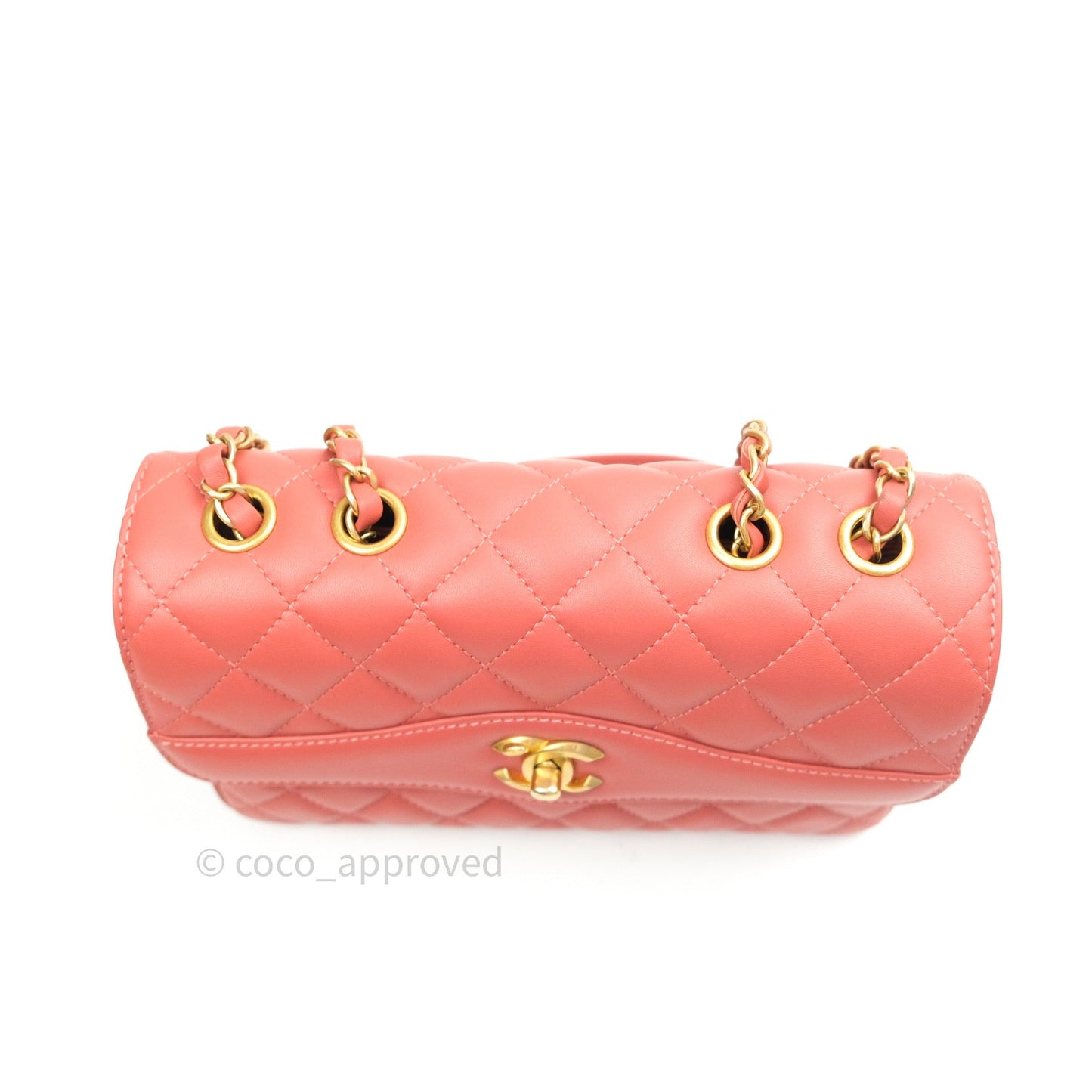 Chanel Coco Vintage Flap Bag Peachy Beige Lambskin Gold Hardware 18C
