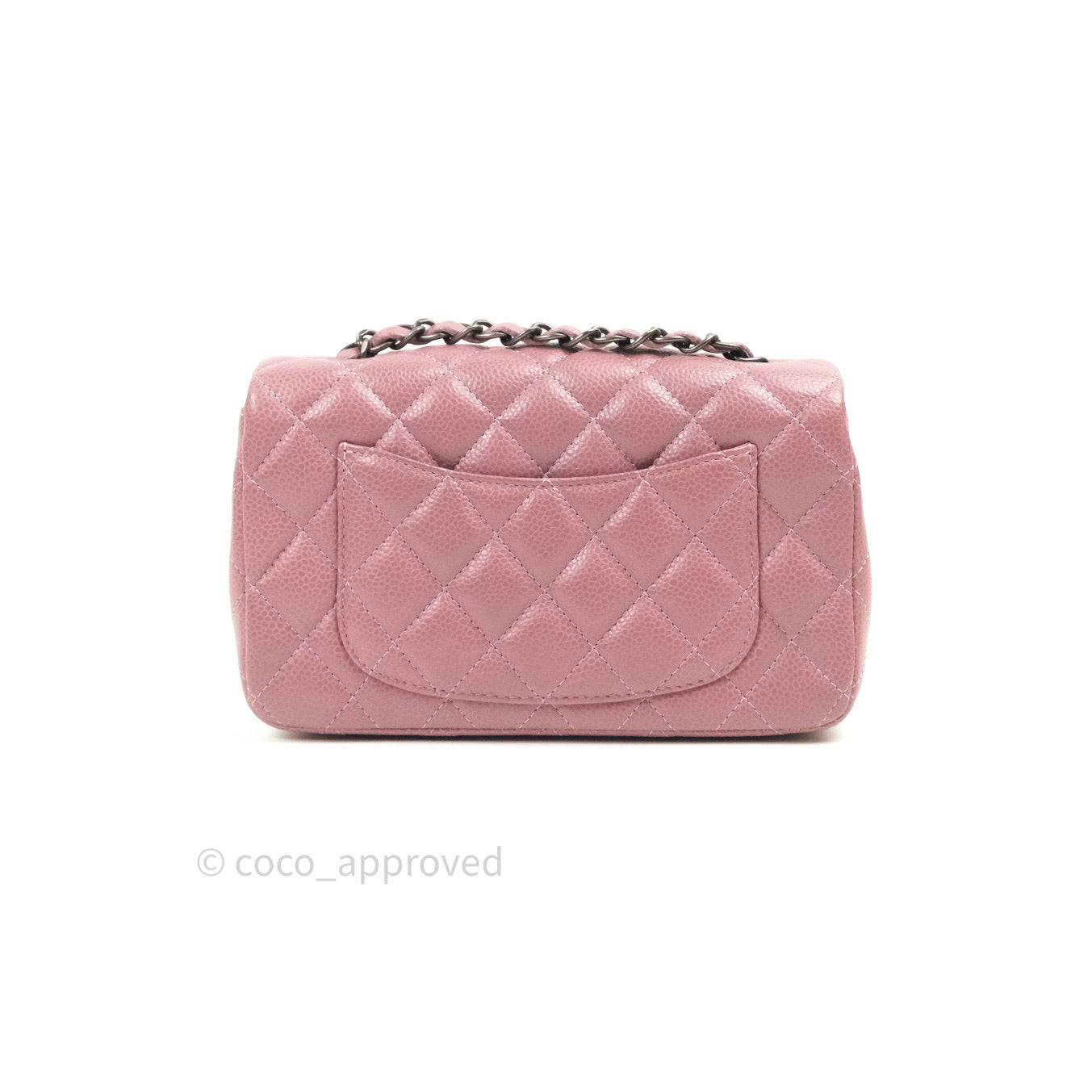 Chanel Quilted Mini Rectangular Mauve Pink Caviar Ruthenium Hardware